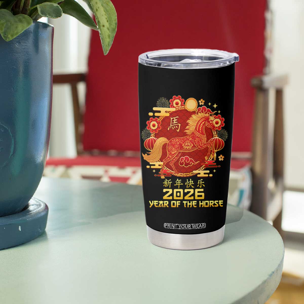 Chinese New Year 2026 Tumbler Cup Year of The Horse TS10 Print Your Wear