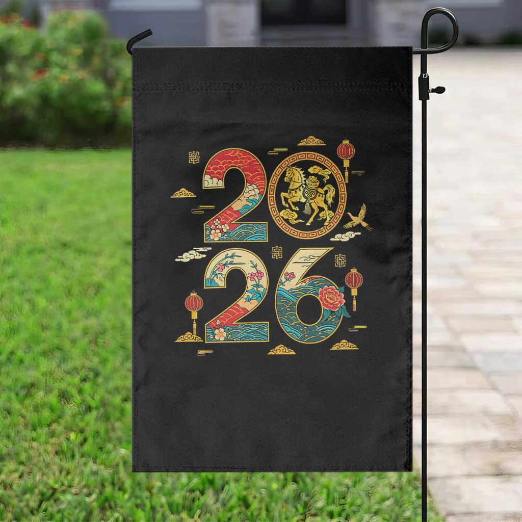 Hello 2026 Lunar New Year Garden Flag Year of the Horse Chinese Zodiac TS10 Print Your Wear