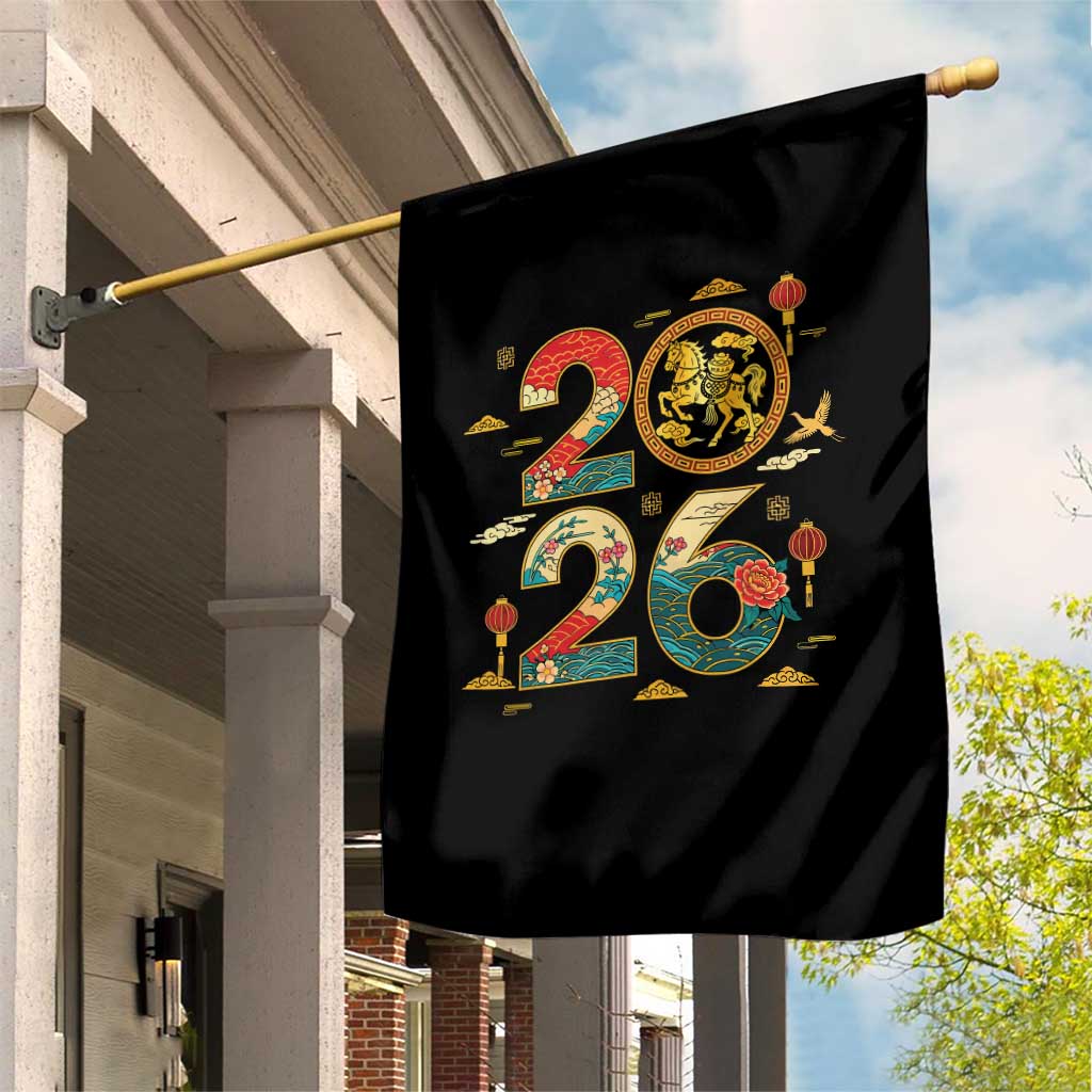 Hello 2026 Lunar New Year Garden Flag Year of the Horse Chinese Zodiac TS10 Print Your Wear