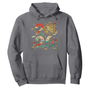 Hello 2026 Lunar New Year Hoodie Year of the Horse Chinese Zodiac TS10 Charcoal Print Your Wear