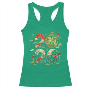 Hello 2026 Lunar New Year Racerback Tank Top Year of the Horse Chinese Zodiac TS10 Irish Green Print Your Wear