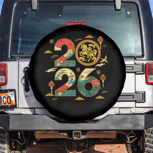 Hello 2026 Lunar New Year Spare Tire Cover Year of the Horse Chinese Zodiac TS10 No hole Black Print Your Wear