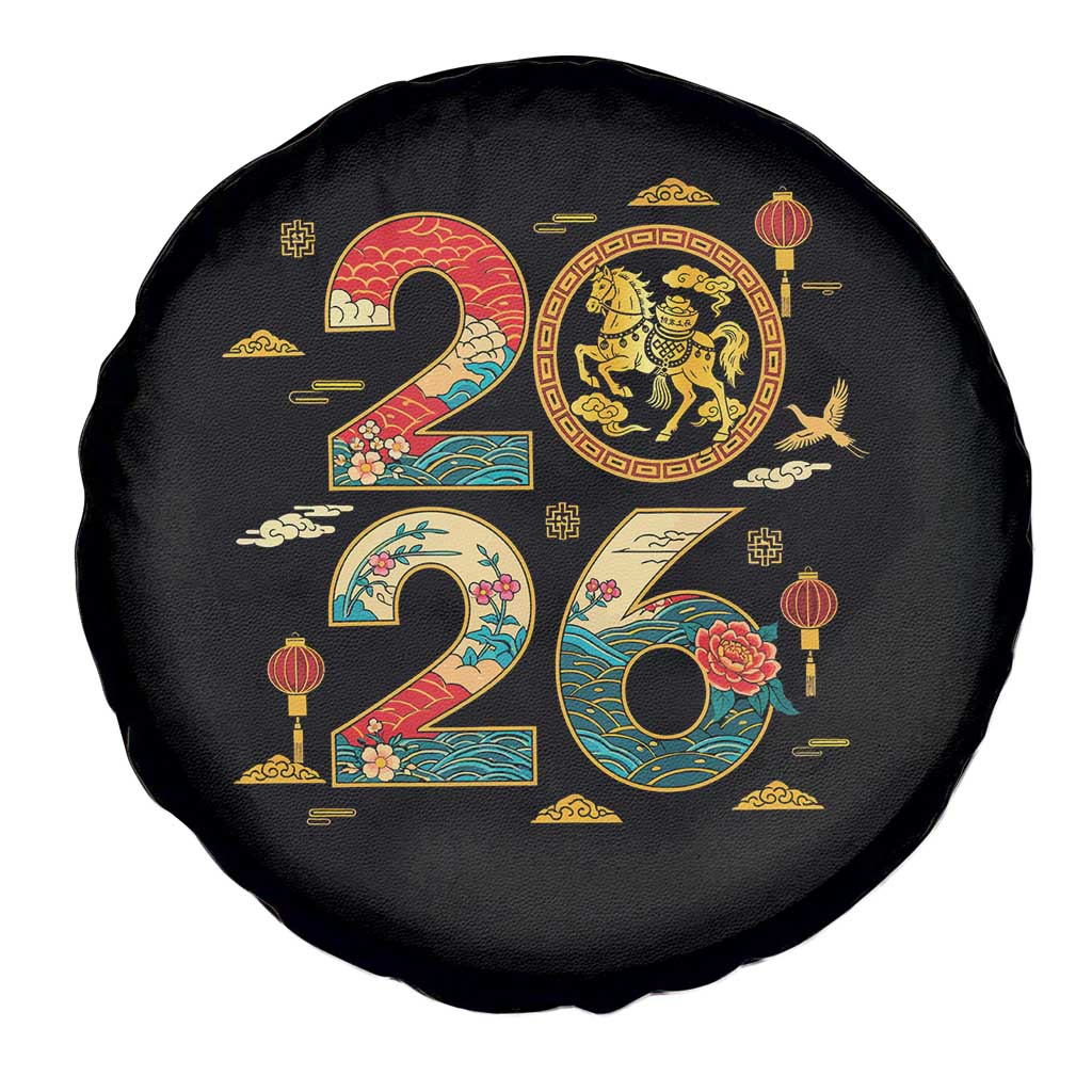 Hello 2026 Lunar New Year Spare Tire Cover Year of the Horse Chinese Zodiac TS10 Print Your Wear
