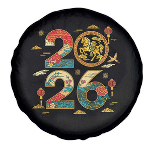 Hello 2026 Lunar New Year Spare Tire Cover Year of the Horse Chinese Zodiac TS10 Print Your Wear