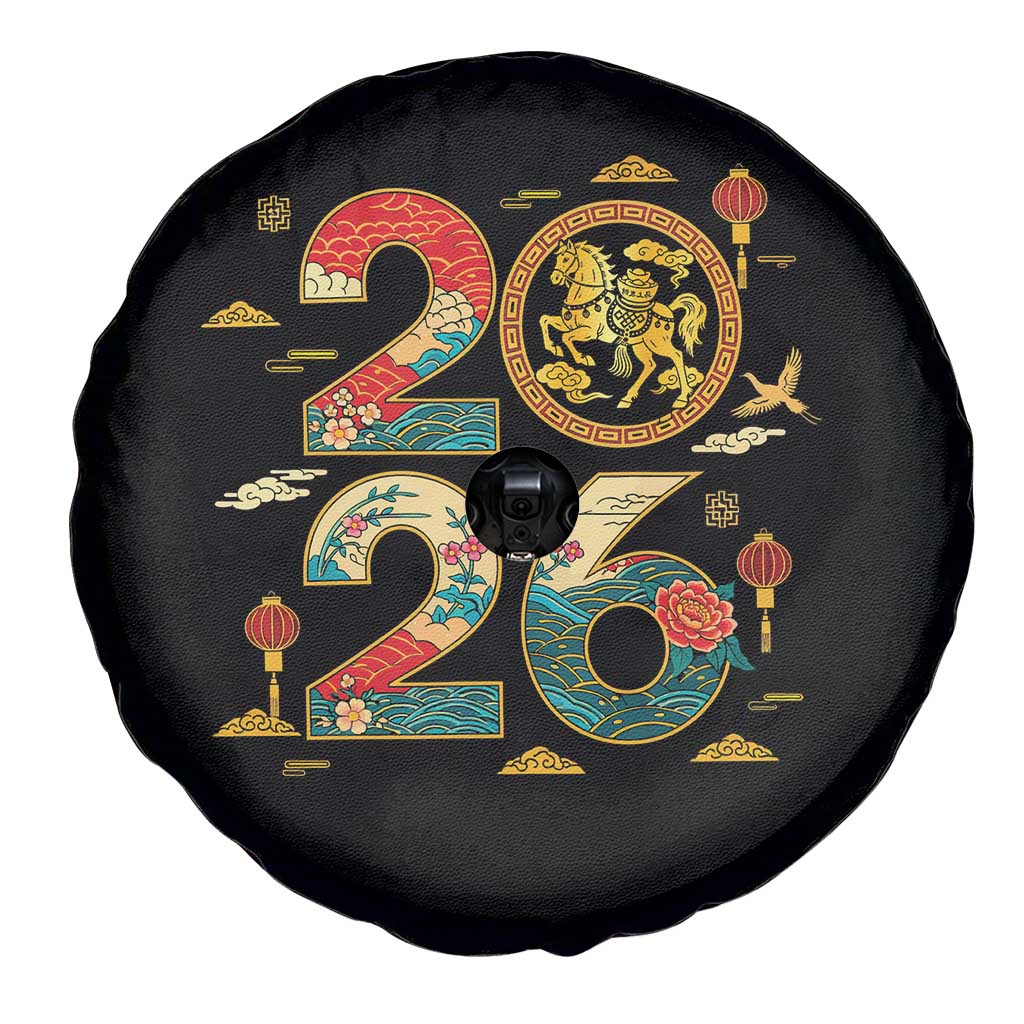 Hello 2026 Lunar New Year Spare Tire Cover Year of the Horse Chinese Zodiac TS10 Print Your Wear