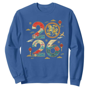 Hello 2026 Lunar New Year Sweatshirt Year of the Horse Chinese Zodiac TS10 Royal Blue Print Your Wear