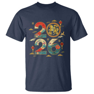 Hello 2026 Lunar New Year T Shirt Year of the Horse Chinese Zodiac TS10 Navy Print Your Wear