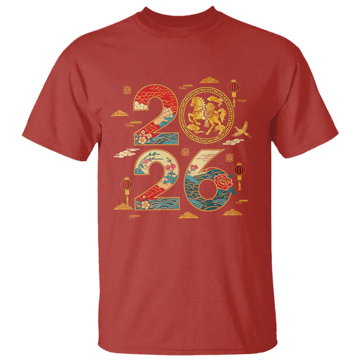 Hello 2026 Lunar New Year T Shirt Year of the Horse Chinese Zodiac TS10 Red Print Your Wear