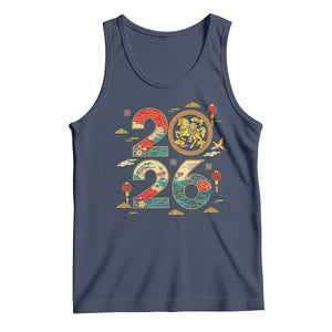 Hello 2026 Lunar New Year Tank Top Year of the Horse Chinese Zodiac TS10 Navy Print Your Wear