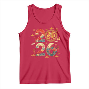 Hello 2026 Lunar New Year Tank Top Year of the Horse Chinese Zodiac TS10 Red Print Your Wear