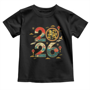 Hello 2026 Lunar New Year Toddler T Shirt Year of the Horse Chinese Zodiac TS10 Black Print Your Wear