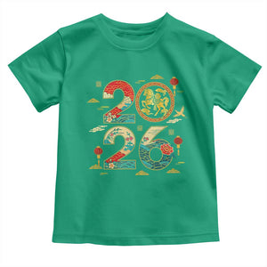 Hello 2026 Lunar New Year Toddler T Shirt Year of the Horse Chinese Zodiac TS10 Irish Green Print Your Wear