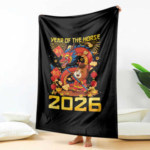 Chinese New Year 2026 Throw Blanket LYE Year of The Horse TS10 Print Your Wear