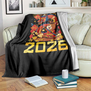 Chinese New Year 2026 Throw Blanket LYE Year of The Horse TS10 Print Your Wear