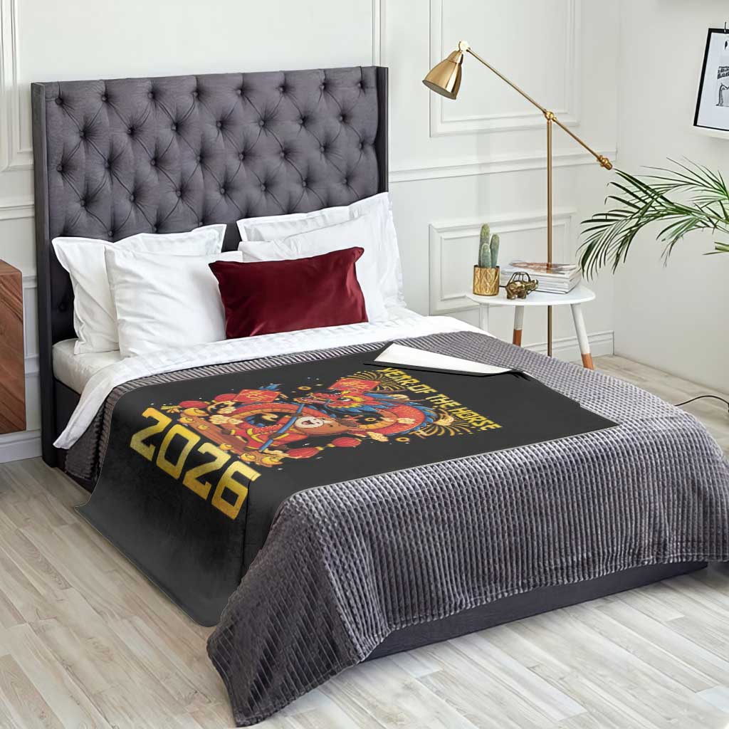 Chinese New Year 2026 Throw Blanket LYE Year of The Horse TS10 Print Your Wear