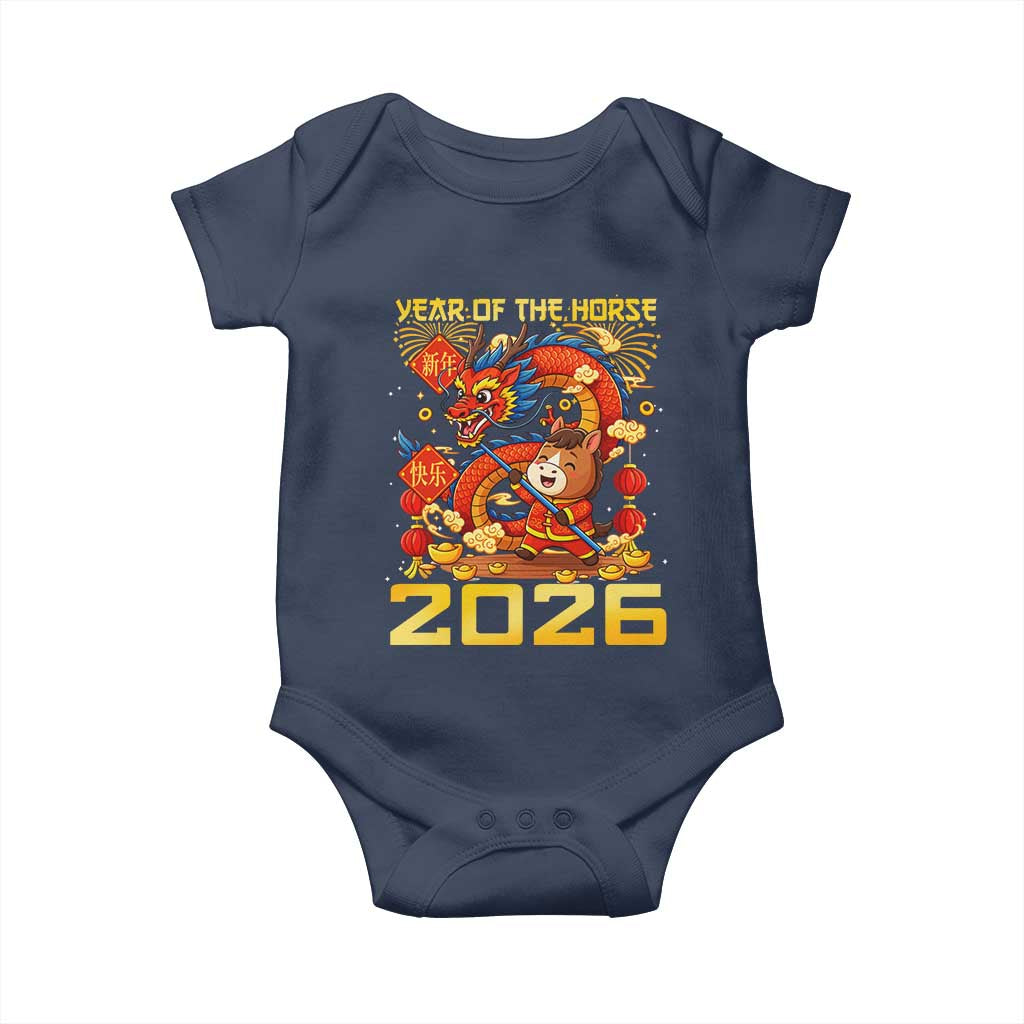 Chinese New Year 2026 Baby Onesie LYE Year of The Horse TS10 Navy Print Your Wear