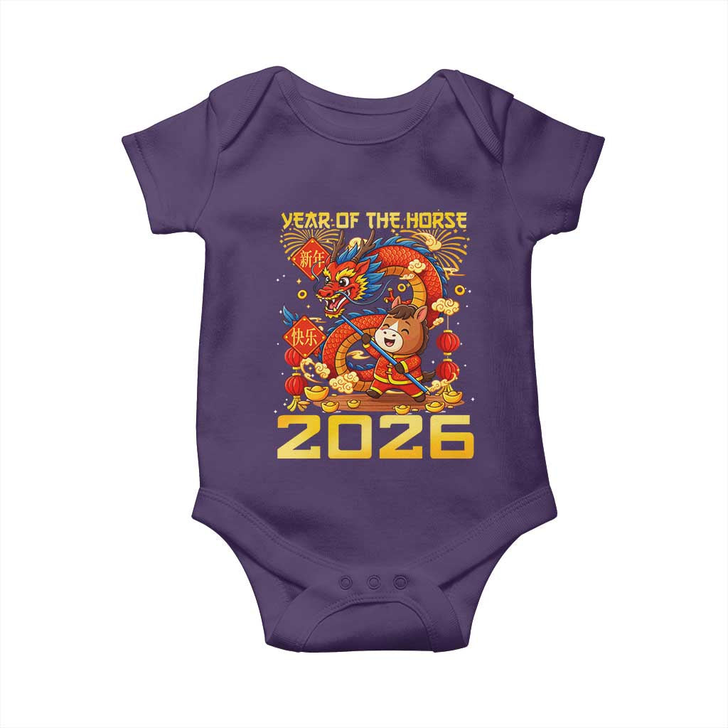 Chinese New Year 2026 Baby Onesie LYE Year of The Horse TS10 Purple Print Your Wear