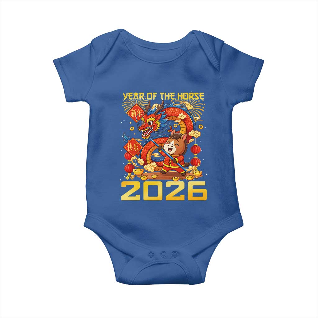 Chinese New Year 2026 Baby Onesie LYE Year of The Horse TS10 Royal Blue Print Your Wear