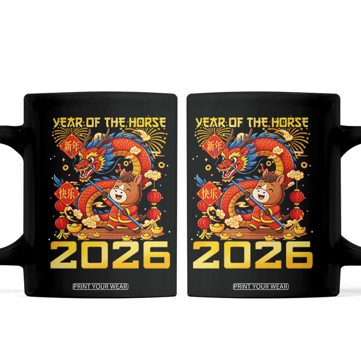 Chinese New Year 2026 Coffee Mug LYE Year of The Horse TS10 Black Print Your Wear