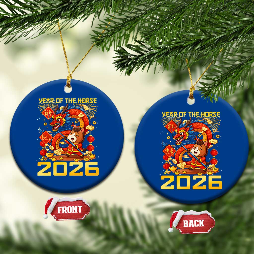 Chinese New Year 2026 Ceramic Ornament LYE Year of The Horse TS10 1pc Blue Print Your Wear