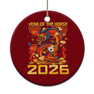 Chinese New Year 2026 Ceramic Ornament LYE Year of The Horse TS10 1pc Red Print Your Wear