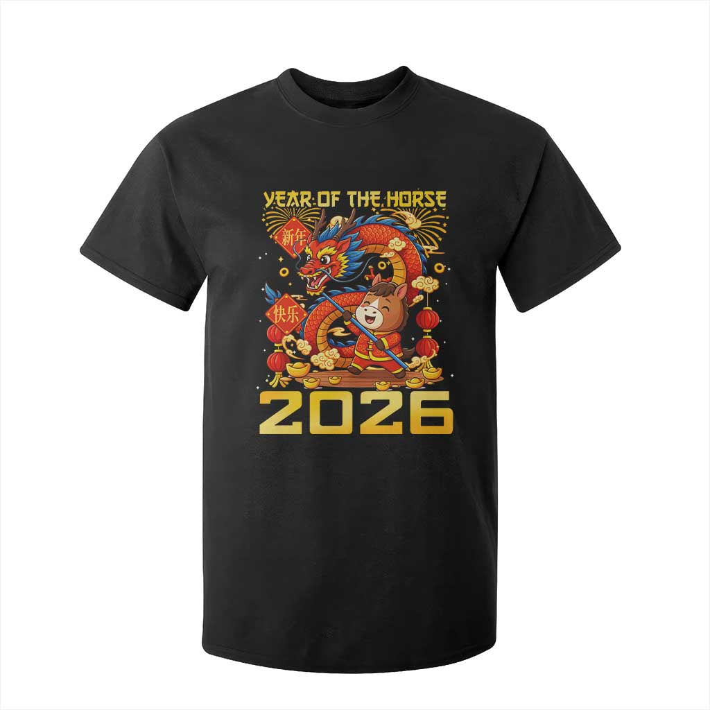 Chinese New Year 2026 T Shirt For Kid LYE Year of The Horse TS10 Black Print Your Wear