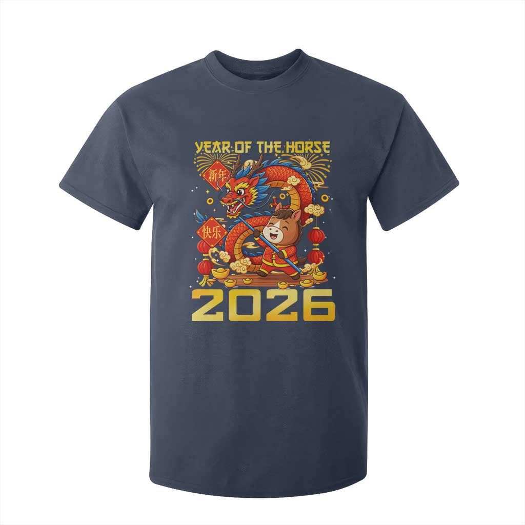 Chinese New Year 2026 T Shirt For Kid LYE Year of The Horse TS10 Navy Print Your Wear