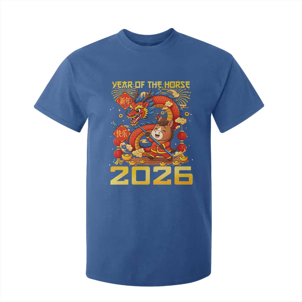 Chinese New Year 2026 T Shirt For Kid LYE Year of The Horse TS10 Royal Blue Print Your Wear