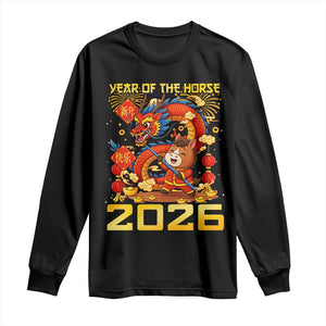 Chinese New Year 2026 Long Sleeve Shirt LYE Year of The Horse TS10 Black Print Your Wear