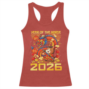 Chinese New Year 2026 Racerback Tank Top LYE Year of The Horse TS10 Red Print Your Wear