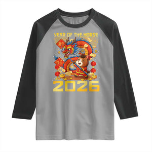 Chinese New Year 2026 Raglan Shirt LYE Year of The Horse TS10 Sport Gray Black Print Your Wear