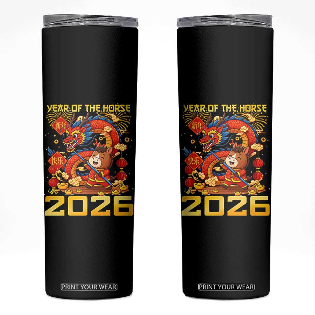 Chinese New Year 2026 Skinny Tumbler LYE Year of The Horse TS10 Black Print Your Wear