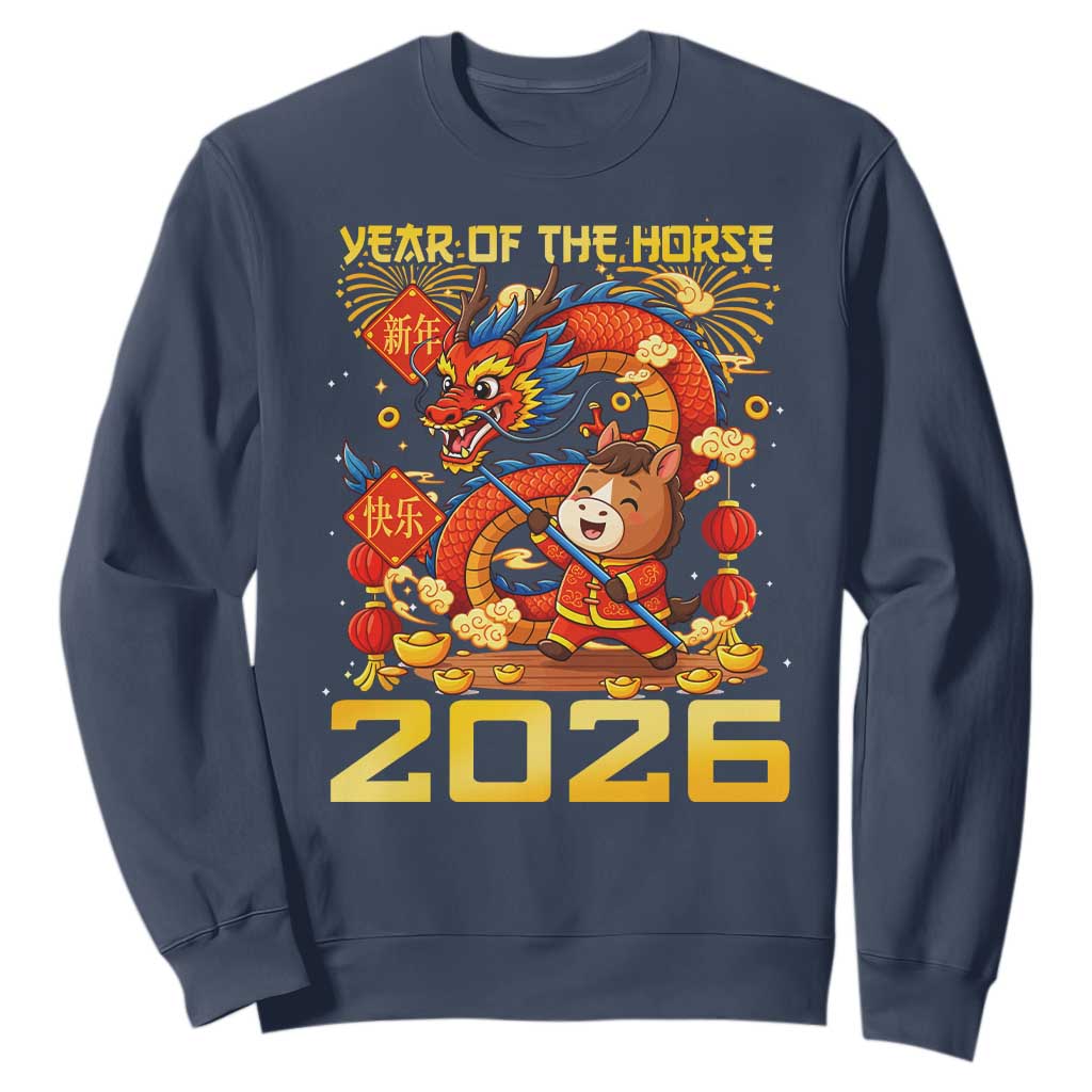 Chinese New Year 2026 Sweatshirt LYE Year of The Horse TS10 Navy Print Your Wear
