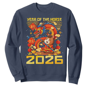 Chinese New Year 2026 Sweatshirt LYE Year of The Horse TS10 Navy Print Your Wear