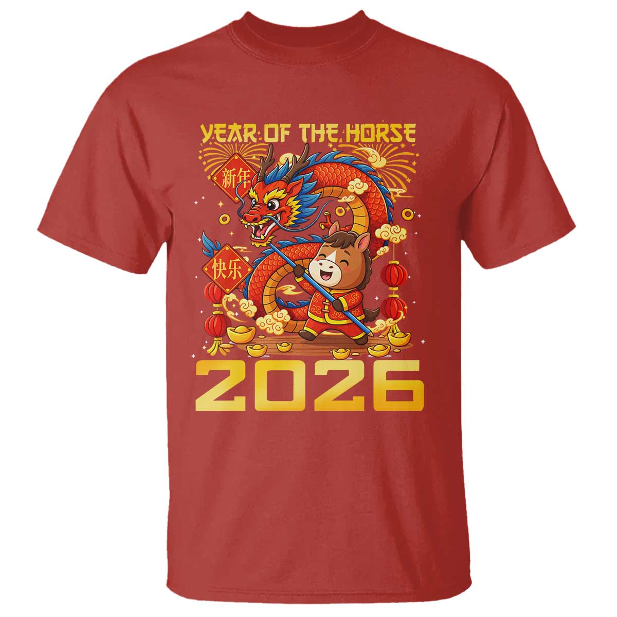 Chinese New Year 2026 T Shirt LYE Year of The Horse TS10 Red Print Your Wear