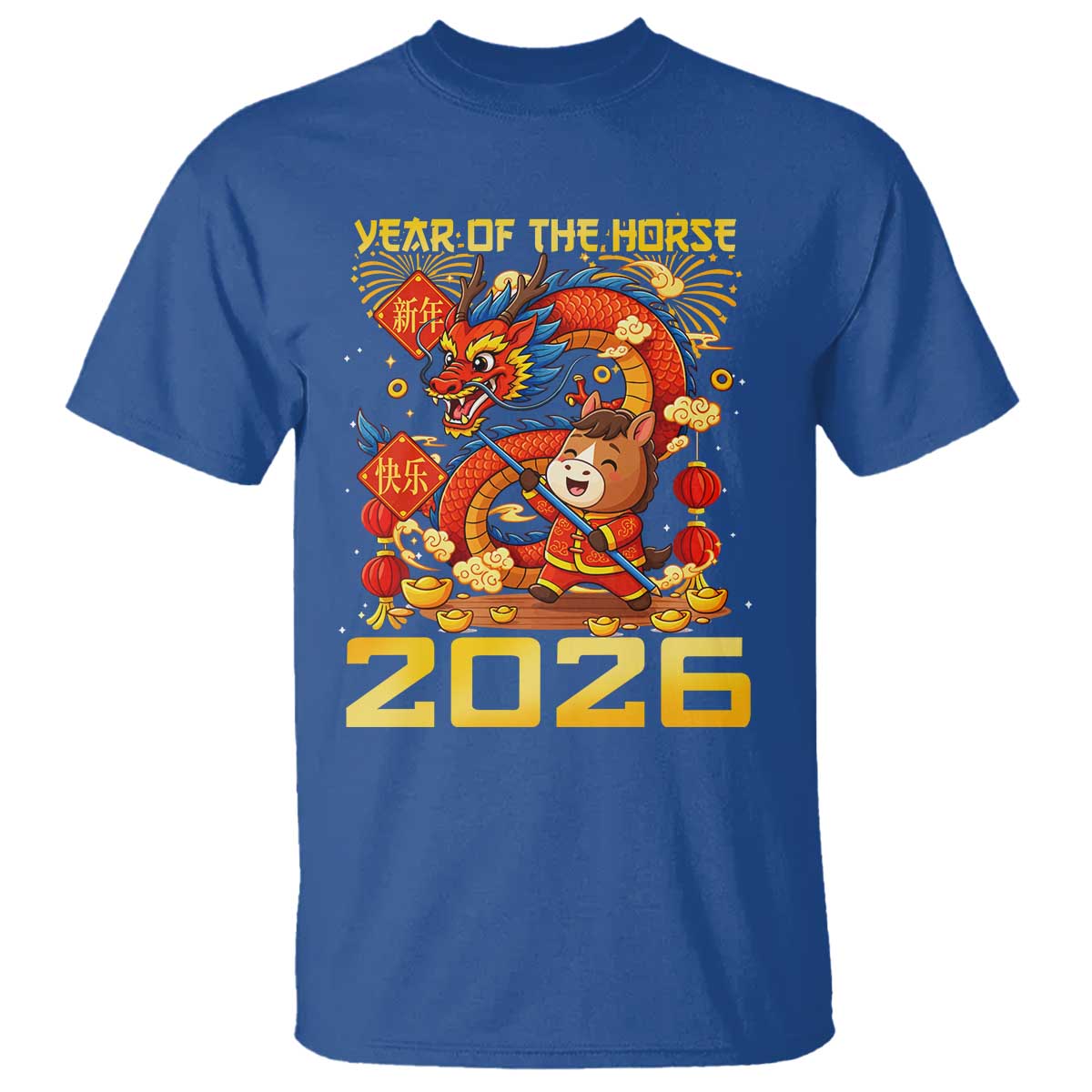 Chinese New Year 2026 T Shirt LYE Year of The Horse TS10 Royal Blue Print Your Wear