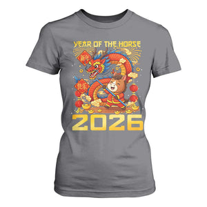 Chinese New Year 2026 T Shirt For Women LYE Year of The Horse TS10 Charcoal Print Your Wear