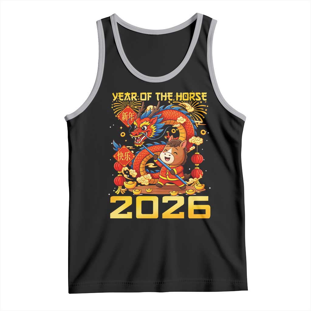 Chinese New Year 2026 Tank Top LYE Year of The Horse TS10 Black Athletic Heather Print Your Wear