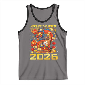 Chinese New Year 2026 Tank Top LYE Year of The Horse TS10 Deep Heather Black Print Your Wear