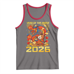 Chinese New Year 2026 Tank Top LYE Year of The Horse TS10 Deep Heather Red Print Your Wear