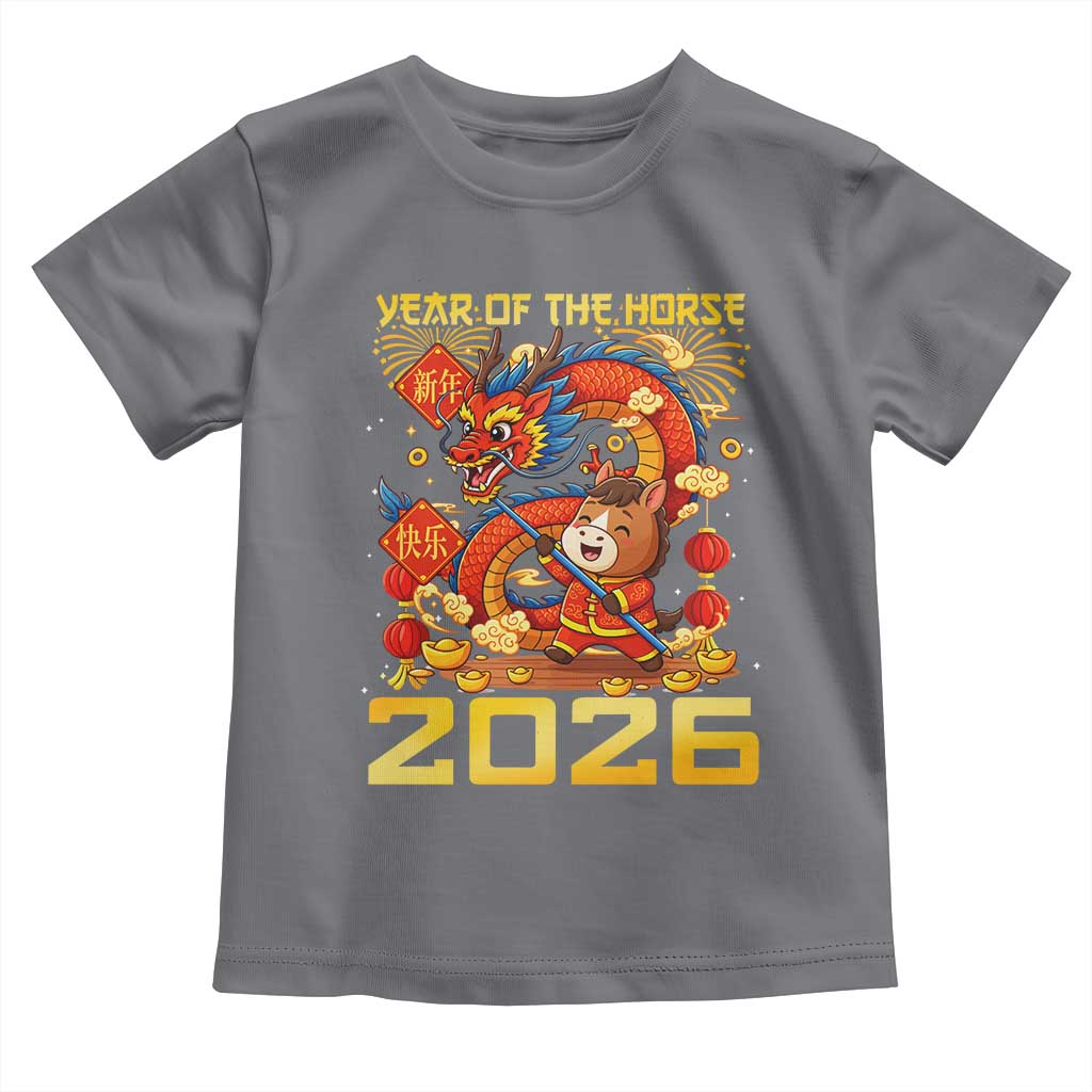 Chinese New Year 2026 Toddler T Shirt LYE Year of The Horse TS10 Charcoal Print Your Wear