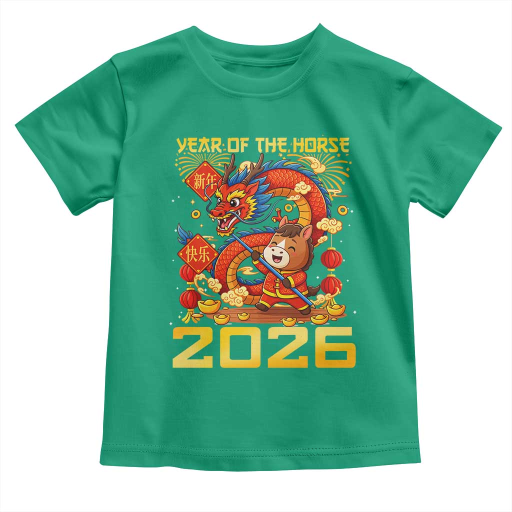Chinese New Year 2026 Toddler T Shirt LYE Year of The Horse TS10 Irish Green Print Your Wear