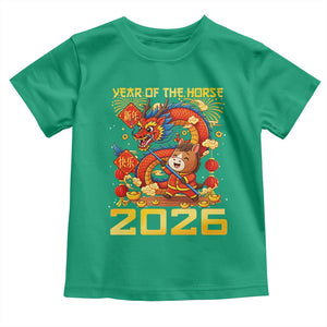 Chinese New Year 2026 Toddler T Shirt LYE Year of The Horse TS10 Irish Green Print Your Wear