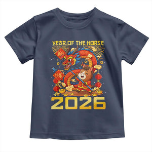 Chinese New Year 2026 Toddler T Shirt LYE Year of The Horse TS10 Navy Print Your Wear