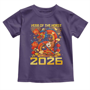 Chinese New Year 2026 Toddler T Shirt LYE Year of The Horse TS10 Purple Print Your Wear