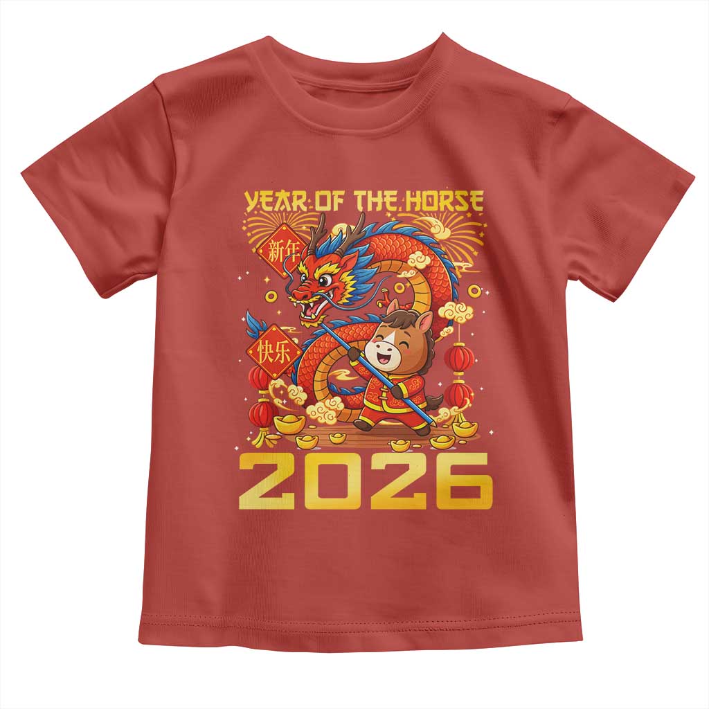 Chinese New Year 2026 Toddler T Shirt LYE Year of The Horse TS10 Red Print Your Wear