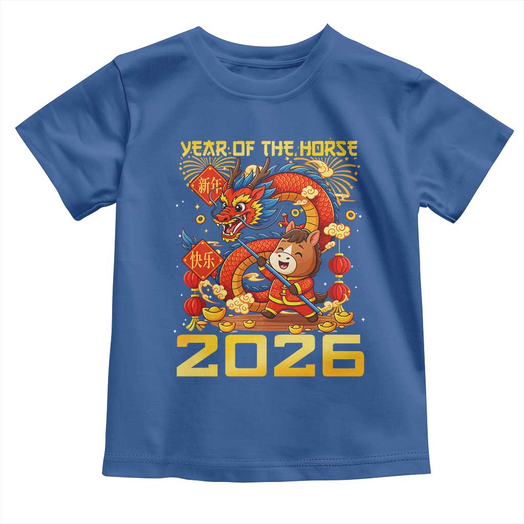 Chinese New Year 2026 Toddler T Shirt LYE Year of The Horse TS10 Royal Blue Print Your Wear
