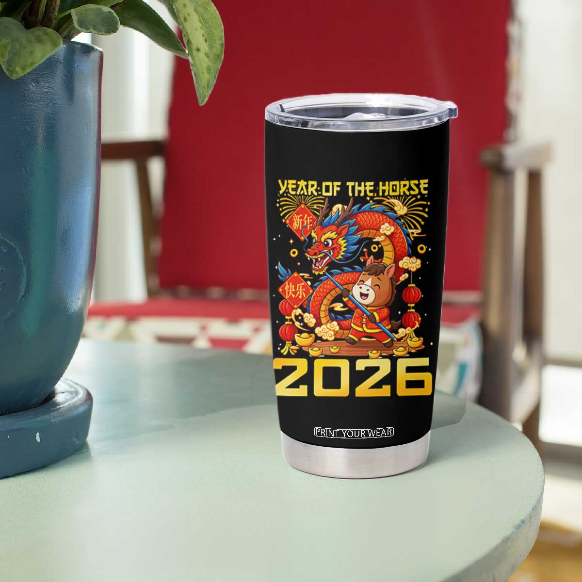 Chinese New Year 2026 Tumbler Cup LYE Year of The Horse TS10 Print Your Wear
