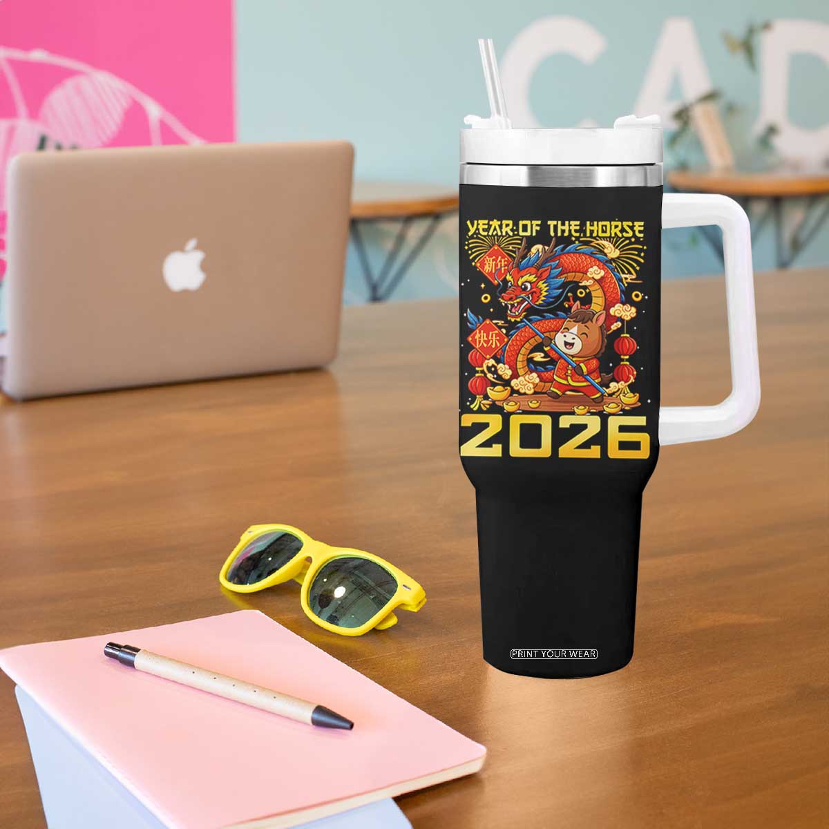 Chinese New Year 2026 Tumbler With Handle LYE Year of The Horse TS10 Print Your Wear