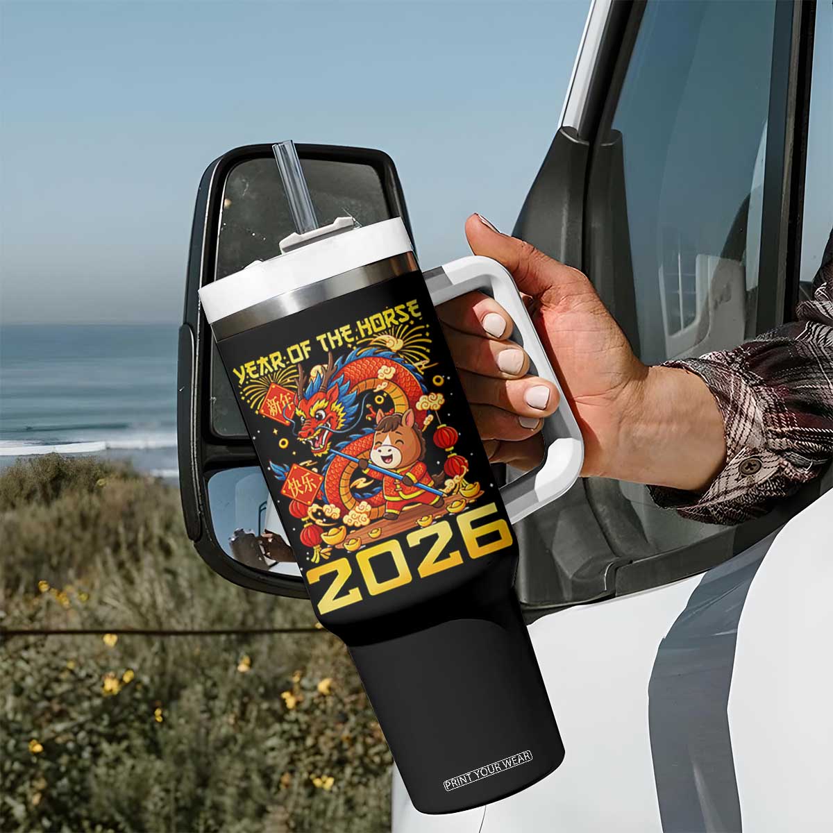 Chinese New Year 2026 Tumbler With Handle LYE Year of The Horse TS10 Print Your Wear